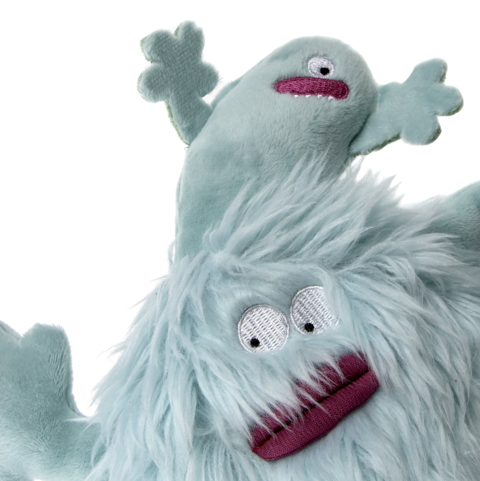 Playclean Germs Squeaky Plush Dog Toy with Odor-Eliminating Essential Oils, Chew Guard Technology - Seafoam, Small