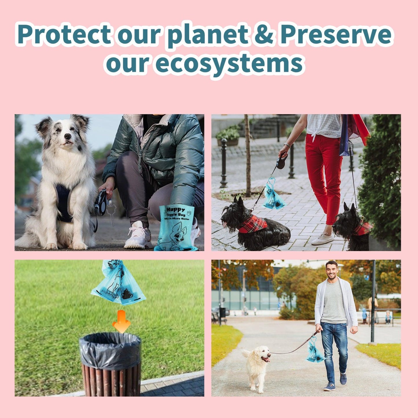 Ecopaws Biodegradable Dog Poop Bags – Lavender Scented, Leak-Proof, Earth-Friendly (270 or 360 Count Options)