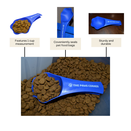 2-in-1 Paw-Shaped Pet Food Scoop with Clip – 1 Cup | The Paws Corner®