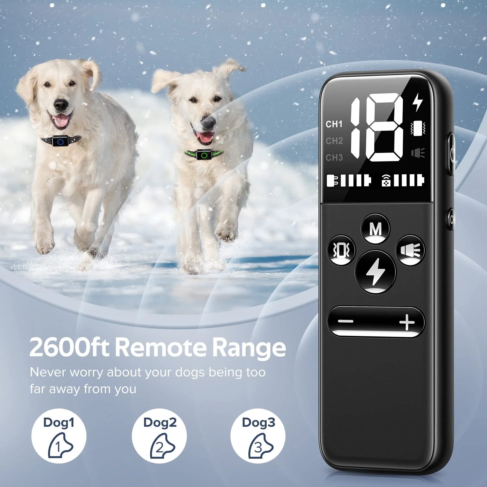 Dog Shock Collar, Training Collar with Remote for Puppies,Small, Medium, Large Dogs