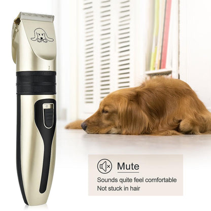 Pet Hair Clipper Set – Professional Grooming Trimmer Kit for Dogs & Cats (Black & Gold)