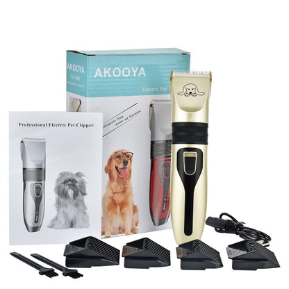 Pet Hair Clipper Set – Professional Grooming Trimmer Kit for Dogs & Cats (Black & Gold)