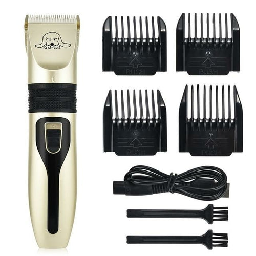 Pet Hair Clipper Set – Professional Grooming Trimmer Kit for Dogs & Cats (Black & Gold)