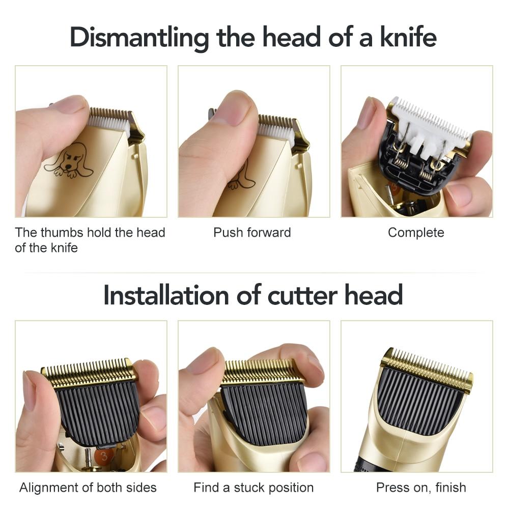 Pet Hair Clipper Set – Professional Grooming Trimmer Kit for Dogs & Cats (Black & Gold)